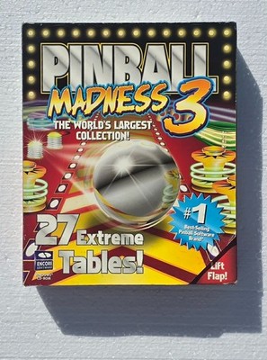 W NOS BIG BOX Pinball Madness 3 PC Computer Game CD-ROM 2000 Sealed