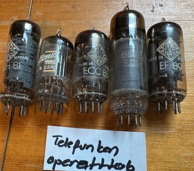 Telefunken Operette 6 Vacuum Tube Lot   ECC85 EF89 EZ81 ECL86 + Tung-Sol  