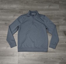 Hickey Freeman Pullover Mens Small Blue Quarter Zip Mock Neck Stretch Casual
