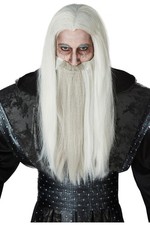 Wig Men Dark Wizard Combined Beard And Moustache Long Halloween 70900