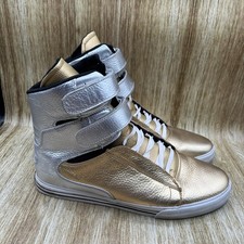 Scarpe Supra TK Society oro/argento uomo taglia 13 rare esclusive Justin Bieber
