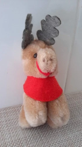 Vintage 1985 McDonalds Coca Cola Plush Reindeer Christmas Tree Ornament