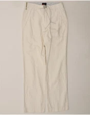 TRUSSARDI Womens High Waist Straight Trousers IT 46 Large W29 L31 White DR48