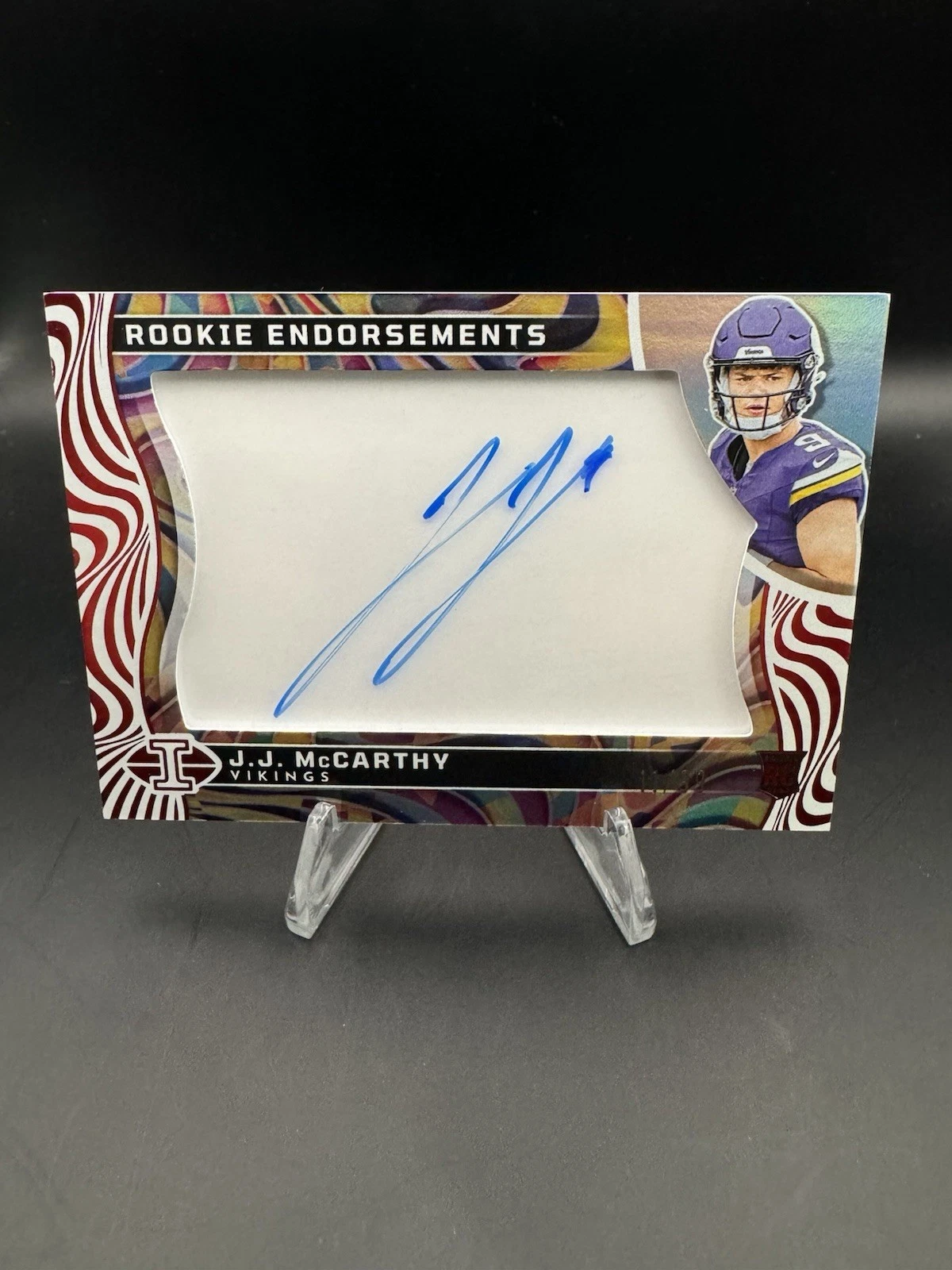 JJ McCarthy Panini Illusions Rookie Endorsements Autographs #JJM Red