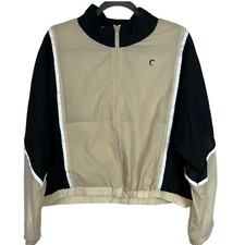 Zyia Active Cream  Black Athletic Windbreaker Jacket Womens Size Large