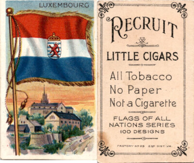 tobacco luxembourg T59 American Tobacco, Flags of all Nations, 1910, Luxembourg (B)