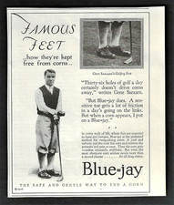 1926 BLUE JAY CORN PADS AD with Golf Great GENE SARAZEN
