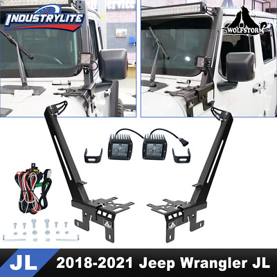 A-Pillar For 18-22 Jeep Wrangler JL Gladiator JT 52''Light BarMount Bracket Steel