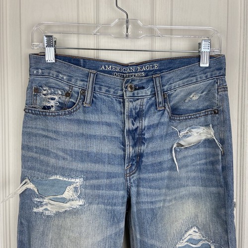 American Eagle Vintage High Rise Distressed Patchy Jeans Größe 2 - Bild 2 von 4