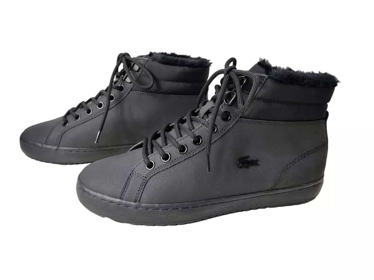 NEW MENS LACOSTE UK 5.5 BLACK LEATHER THERMO 3M INSULATED HIKER