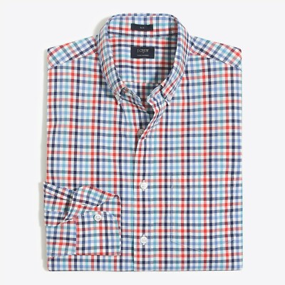 NWT Factory Flex Washed Shirt Slim Fit Mens Medium Multi