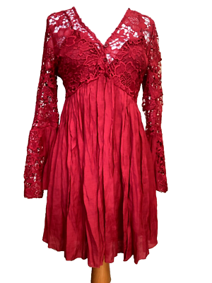 RED HOT FLORAL LACE & COTTON BABY DOLL VALENTINES DATE DRESS - NWT - SZ XL  | eBay