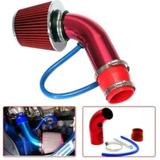 Red Air Intake Kit Pipe Diameter 3" Cold Air Intake Filter+ Clamp+ Accessories