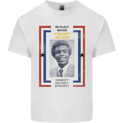 Re-Elect Mayor Goldie Wilson 80s Film Herren Baumwolle Maglietta T-Shirt