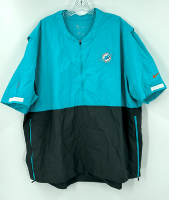MIAMI DOLPHINS TEAM ISSUED NIKE AQUA/GREY WINDBREAKER SIZE 3XL