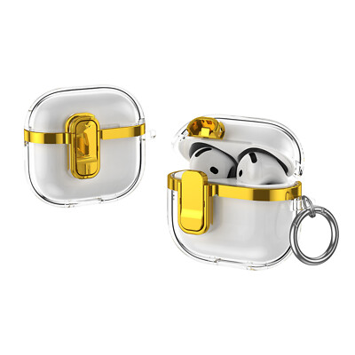 For Airpods 4th Pro 3rd Pro 2nd Gen TPU Clear Safety Lock Case with Lock catch