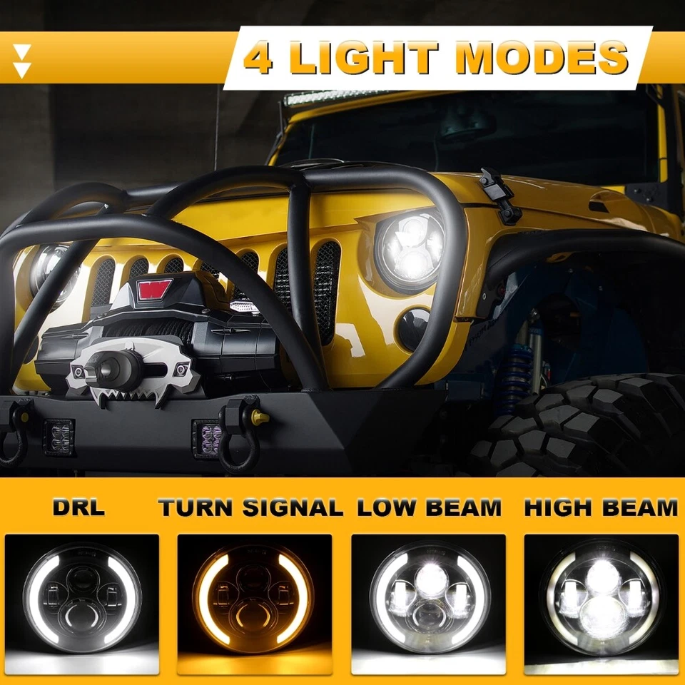 Faro LED redondo de 7 pulgadas DRL haz alto-bajo para Subaru estándar DL XT GLF Justy Foto 2 de 4