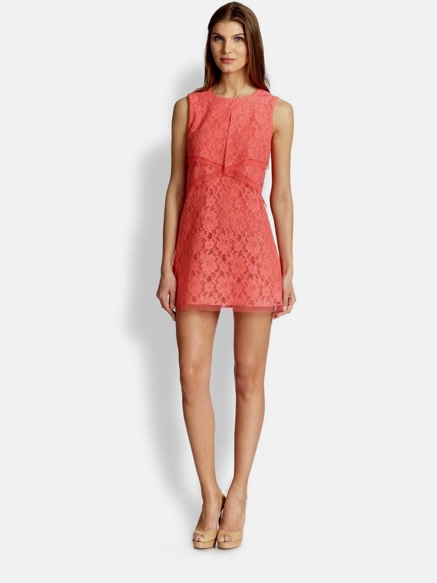 NEW BCBG MAX AZRIA AMELIE DRAPED SLEEVELESS LACE DRESS IRG65B13 SIZE L 