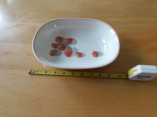 Vtg 1940s W.S. George Cavitt-Shaw Strawberry Shortcake 9.5x7x2" Serving Bowl #2