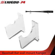 2Pcs Baseball Bat Wall Mount Hanger Rack Display Rack Acrylic Holder Stand Set
