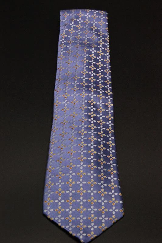 Corbata de seda John W Nordstrom. Azul con floral amarillo y naranja. Foto 2 de 4