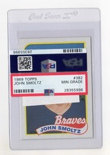 Vintage 1989 Atlanta Braves John Smoltz Topps Rookie Baseball Card #382 PSA. rookie card picture