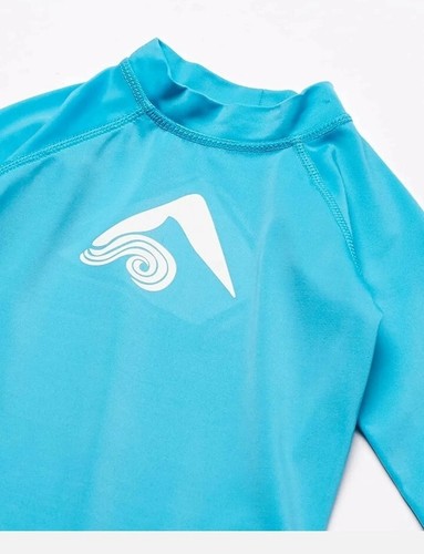 Kanu Surf Boys Girl Long-Sleeve Platinum UPF 50+ Rash guard Blue neon Size 10 - Picture 2 of 4