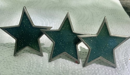 Vintage AXCO Cabinet Drawer Knobs Pulls Sparkle Stars Made In USA Retro - Picture 4 of 8