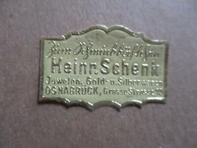 (8264) Reklamemarke - Heinr. Schenk, Juwelen, Golg, Silberwaren Osnabrück