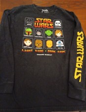 Boys Size M 12/14 Star Wars Characters Long Sleeve Graphic Tee Shirt Yoda Luke