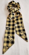 Handmade Fabric Hair Scrunchie with Detachable Fabric Bow Purdue Boilermakers
