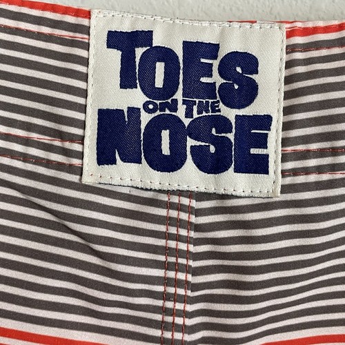 Toes on The Nose swim shorts men's 38 Orange Stripe Surfing Swim Trunks Beach - Picture 8 of 8