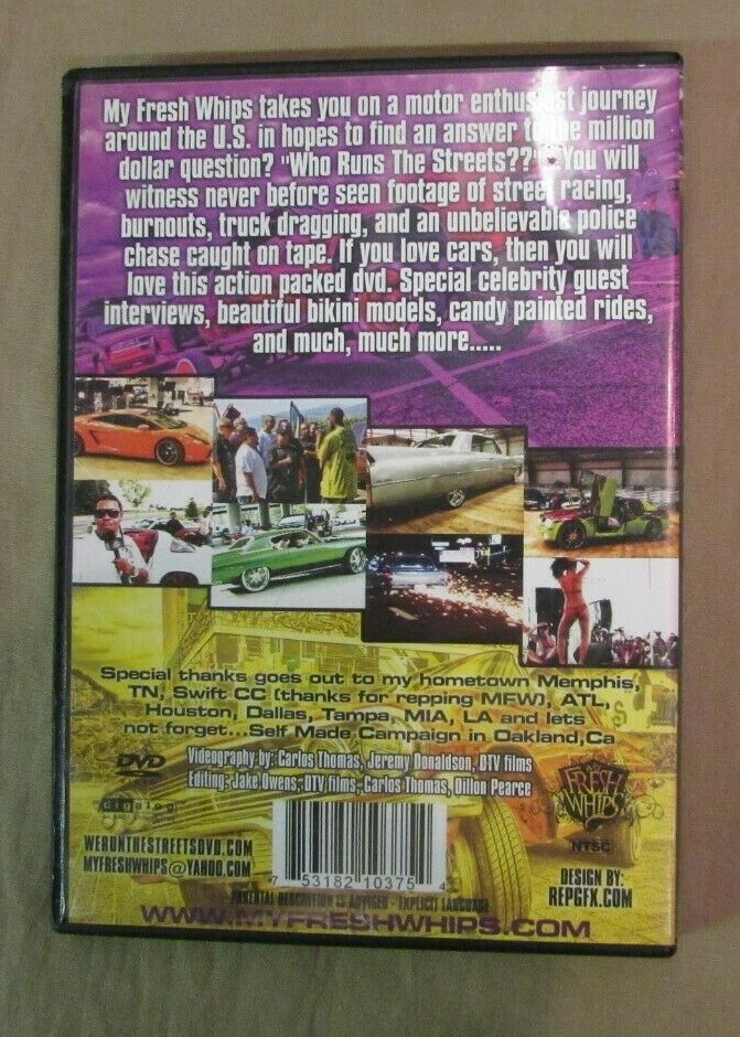 My Fresh Whips Presents We Run The Streets The DVD Volume 1 | eBay