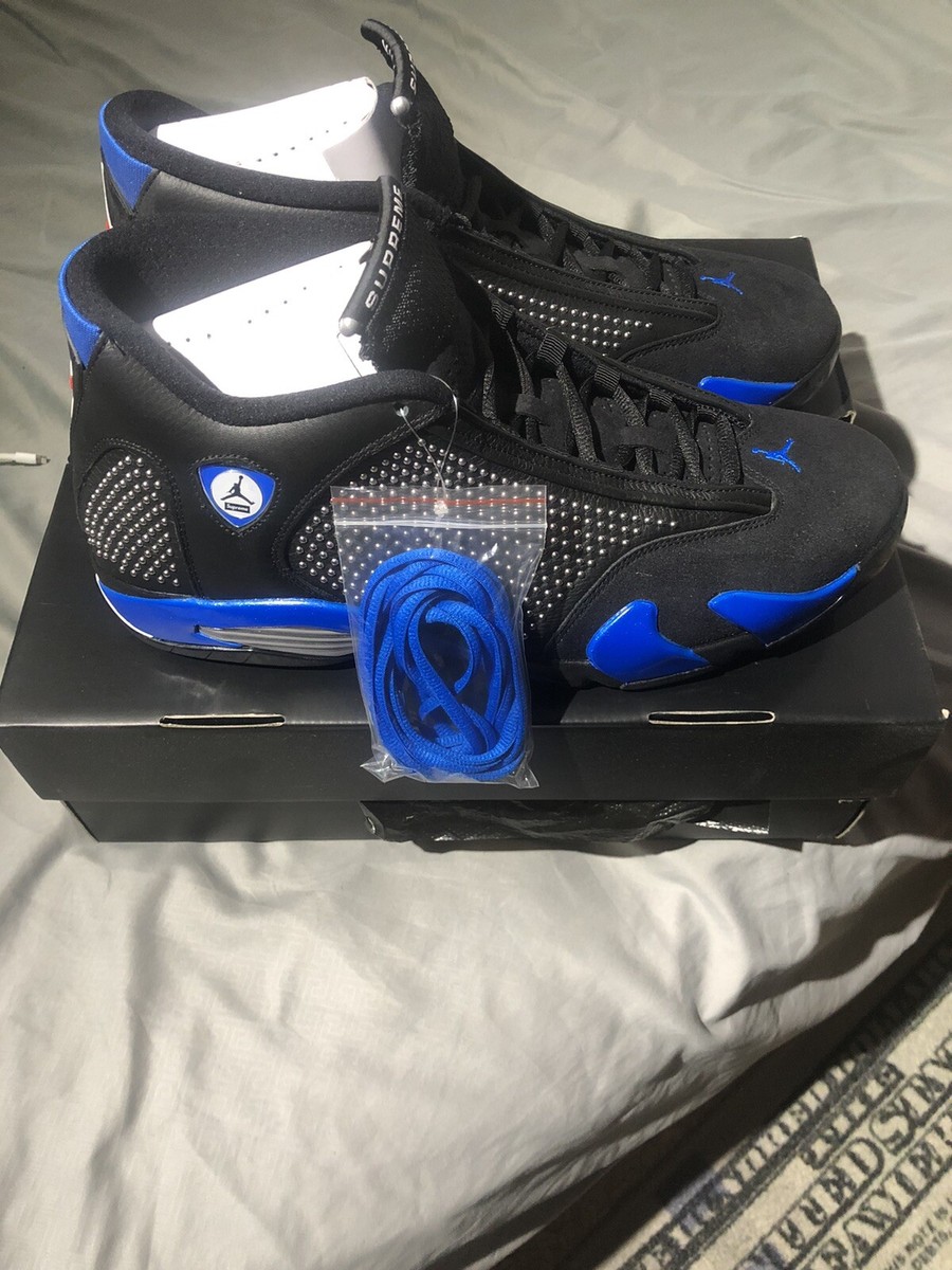 Nike Air Jordan 14 XIV Supreme Black Blue Chrome BV7630-004
