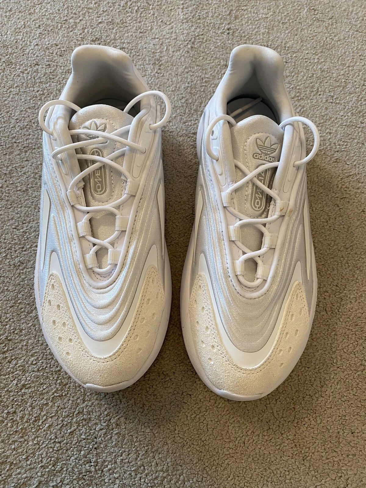 Adidas Ozelia scarpe da ginnastica uomo donna ragazzo ragazza bianche taglia 6 EU 39 5 nuove