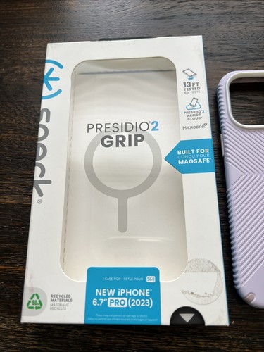 Speck Presidio2 Grip MagSafe Case iPhone 15 PRO MAX (6.7") Soft Lilac USED! - Zdjęcie 2 z 8