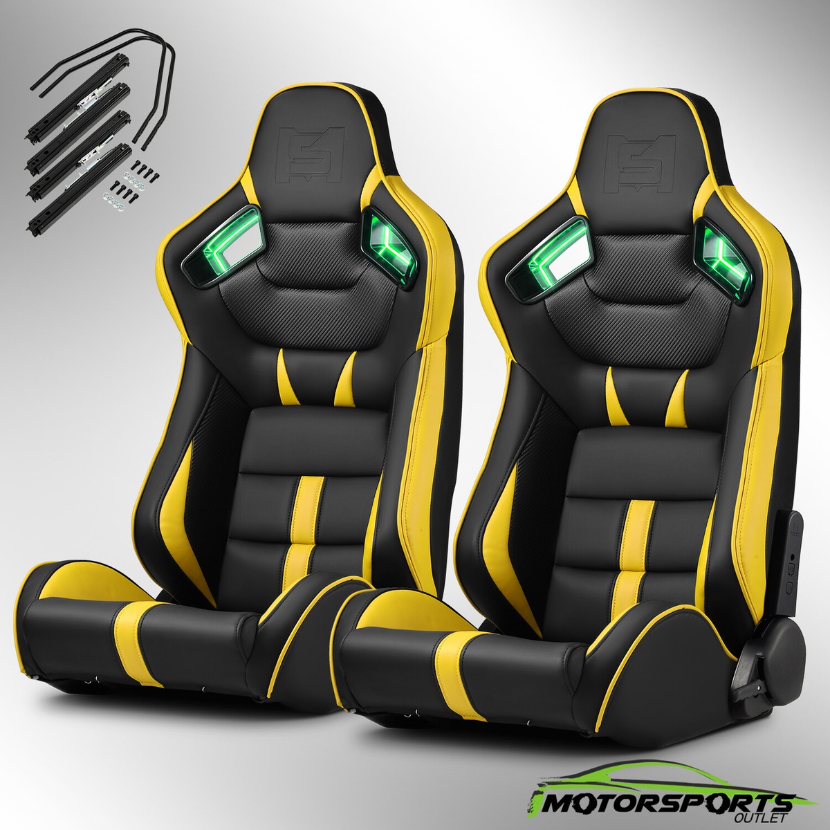 Noen Racer Series]Black+Yellow Reclinable PVC Univeral