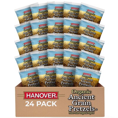 Hanover Organic Ancient Grain Spelt Sea Salt Mini Pretzels  1 Ounce (Pack of 24)