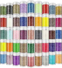 Ultra Fine Glitter for Nails, Set of 45 Colors, Extra Fine Resin Glitter Powder,