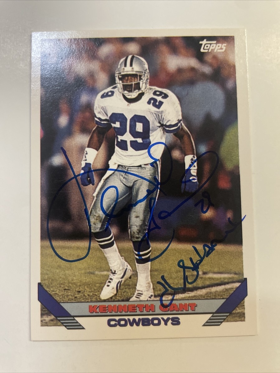 1993 Topps Kenneth Gant Autographed Card #415 Dallas Cowboys A-317