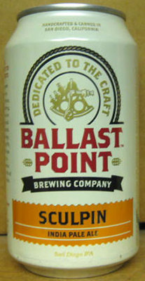 SCULPIN INDIA PALE ALE IPA 12oz Beer CAN w/ SEXTANT Ballast Point CALIFORNIA gd1
