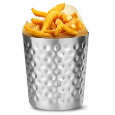 Hammered Chip Cup 10cm x 11.4cm - Stainless Steel Food Serving Pot