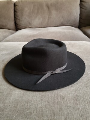 Lack of Color Black Noir Wool Felt Wide Brim Rancher Fedora  display picture 1