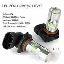 2 pcs HB4/9006 DRL High Power Light Bulbs 60W Car LED Fog Driving Daytime