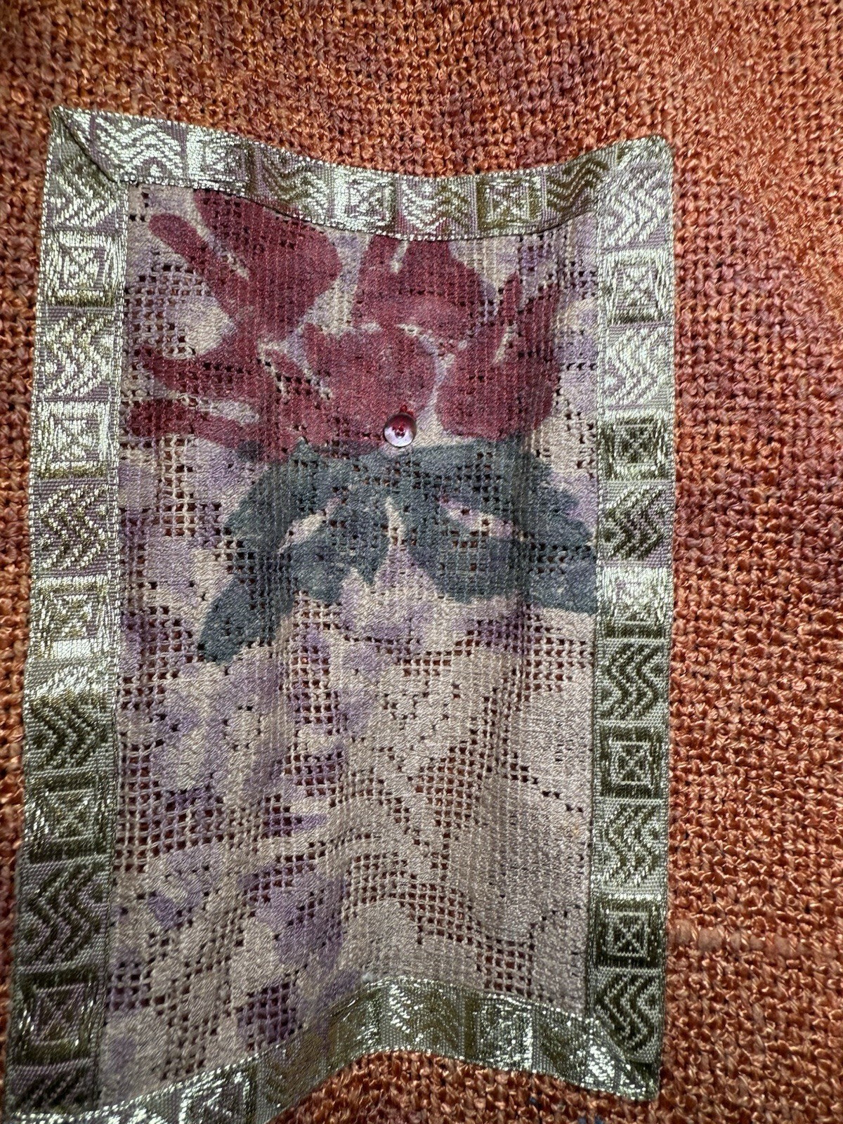 Flashback Orange & Tan Floral Patchwork Vintage J… - image 4