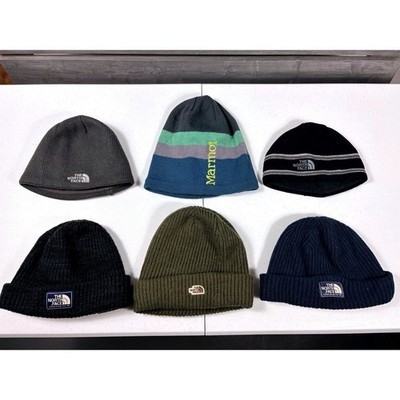 The North Face & Marmot Beanie Mens Womens Knit Winter Hat Lot of 6