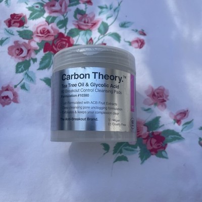 Carbon Theory Tea Tree Oil&Glycolic Acid Cleansing Pads 60ct Sealed NOS See
