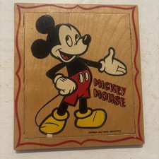 Vintage Walt Disney Productions Mickey Mouse Wooden Puzzle