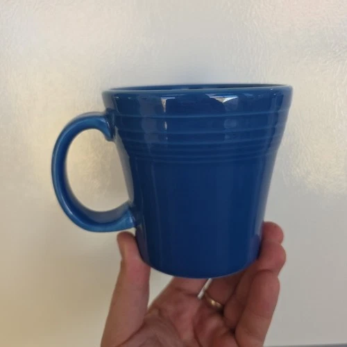 HLC USA Fiesta Fiestaware Coffee Mug Cup Large Tapered Fiesta D Ring Blue 15oz