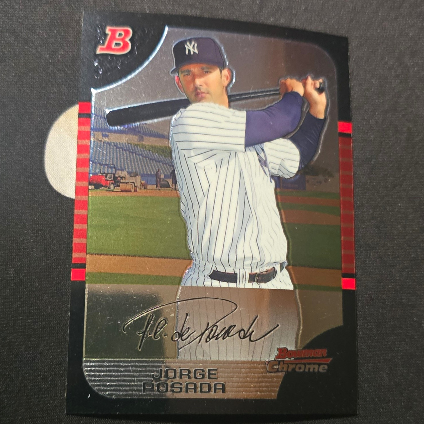 Topps 2005 Bowman Chrome Jorge Posada 98 New York Yankees Facsimile Sig